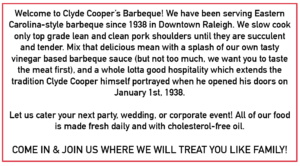 Clyde coopers bbq history