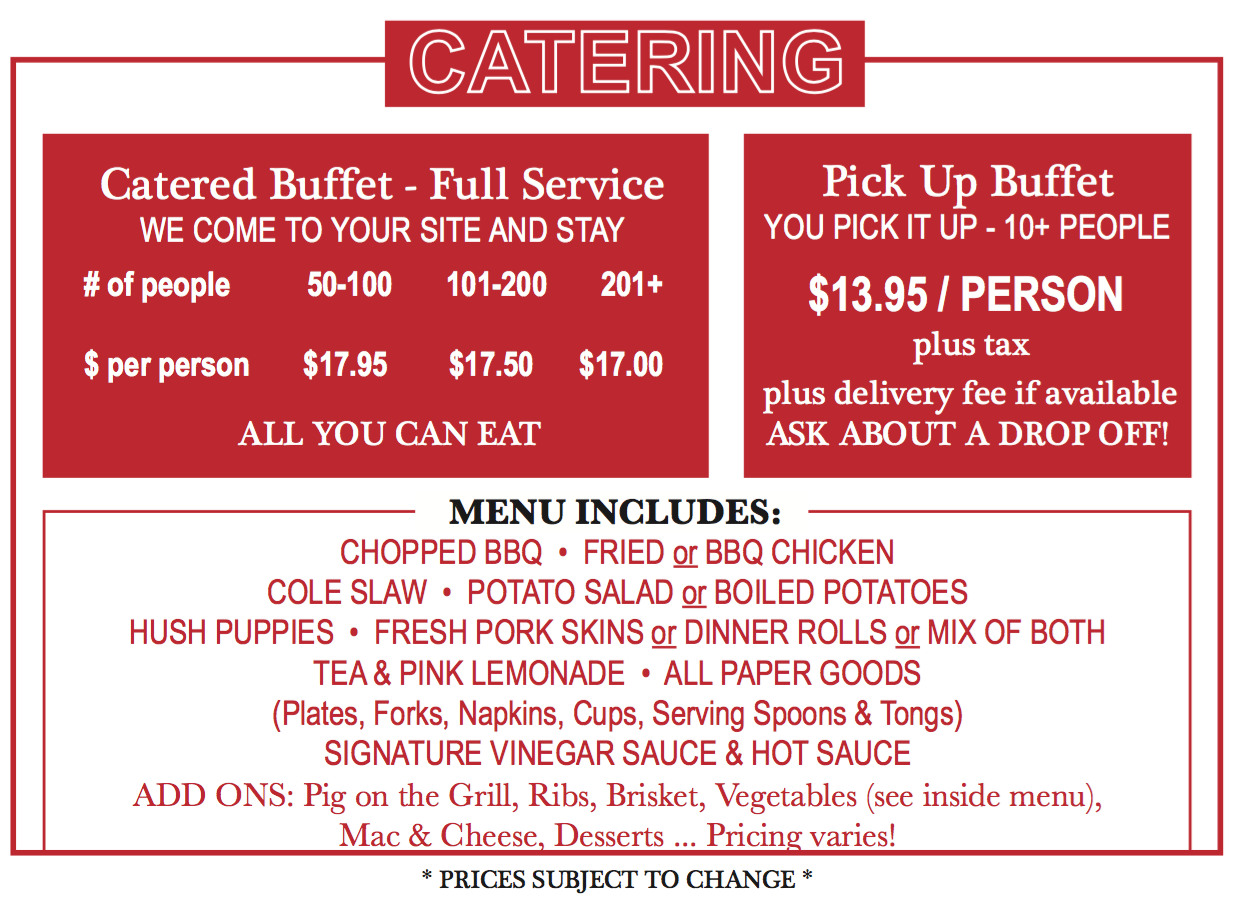 pricing bbq catering